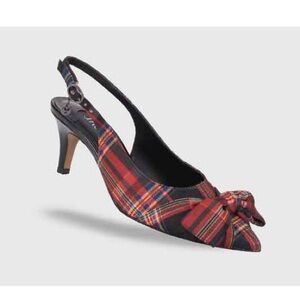 J.Renee Plaid Slingback Heels - Red, Black, and Blue